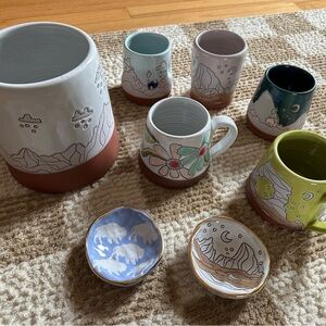 Handmade Teton Mountain Pottery Set